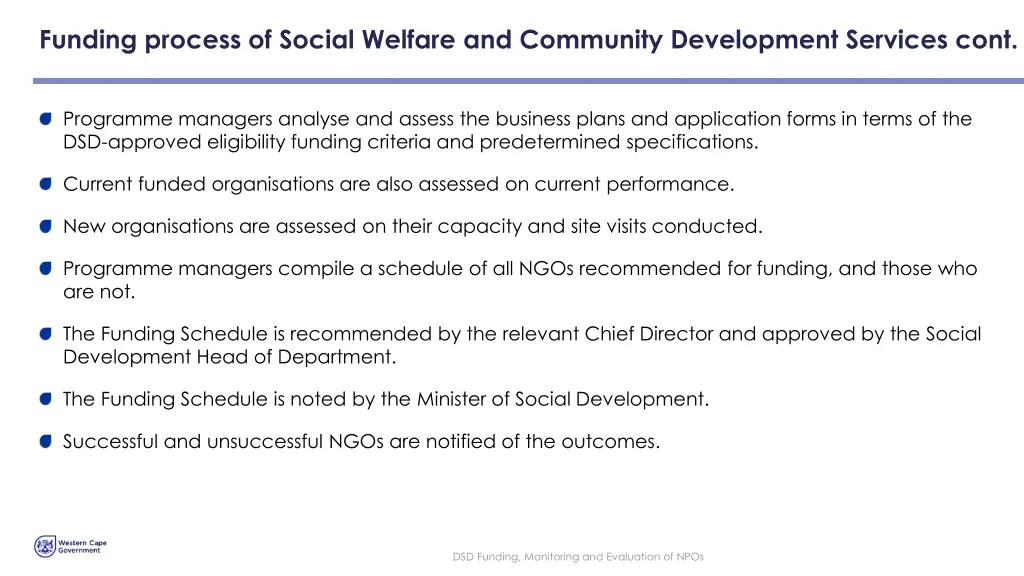 funding process of social welfare and community 1