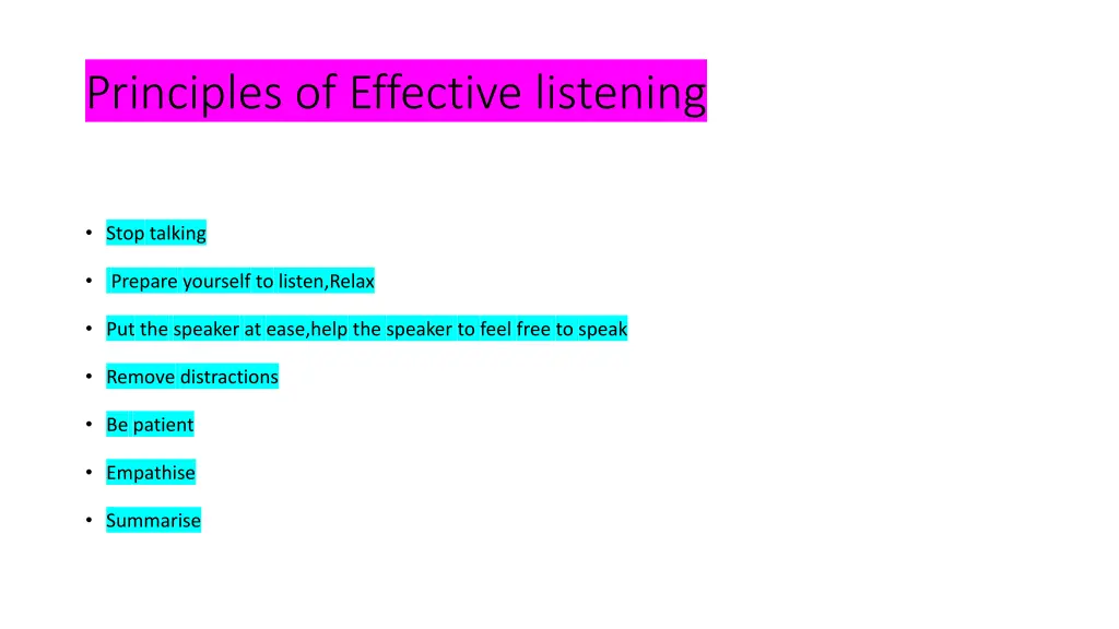 principles of effective listening