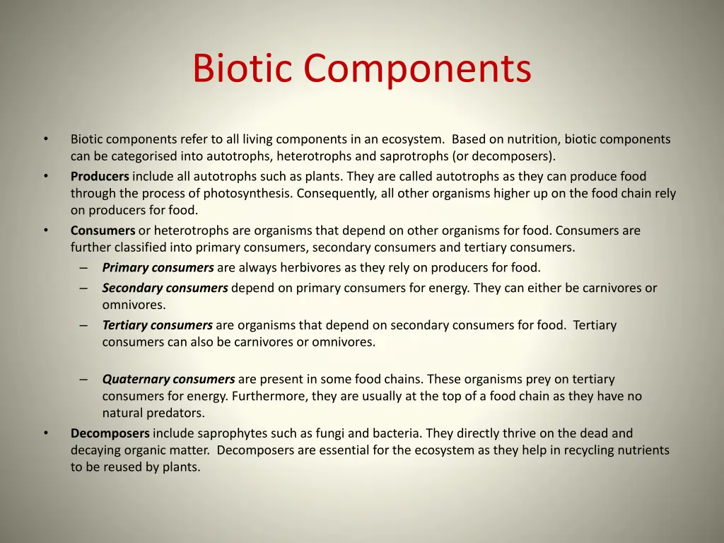 biotic components