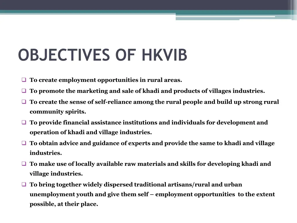 objectives of hkvib