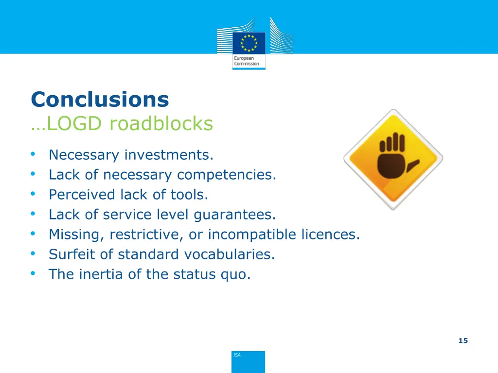 conclusions logd roadblocks