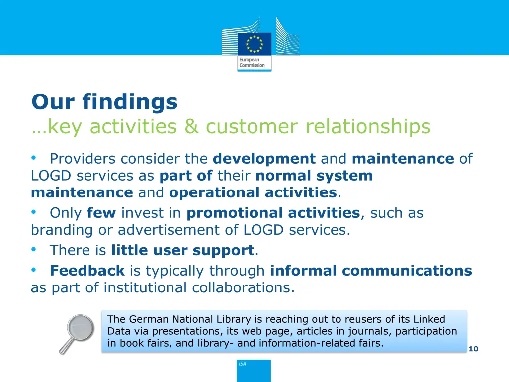 our findings key activities customer relationships