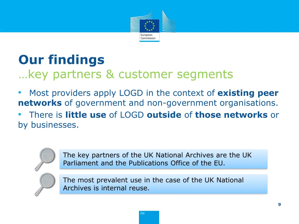 our findings key partners customer segments