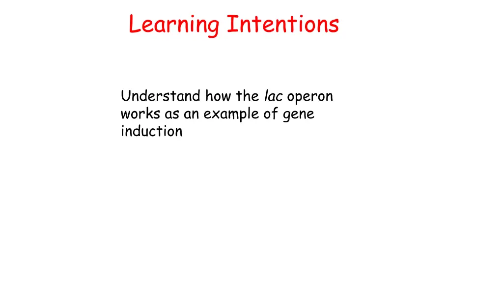 learning intentions