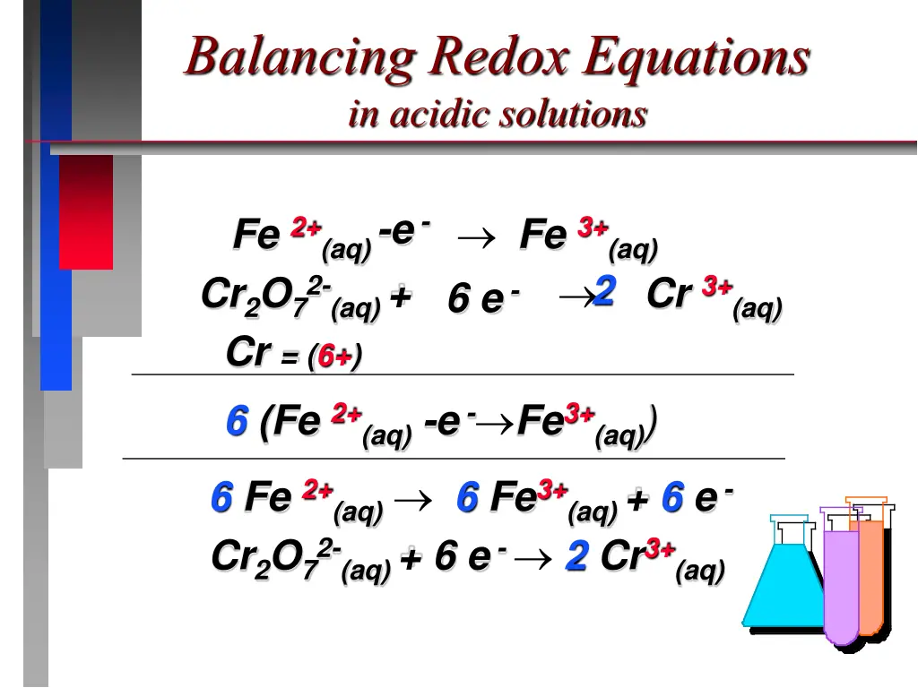 balancing redox equations in acidic solutions 2