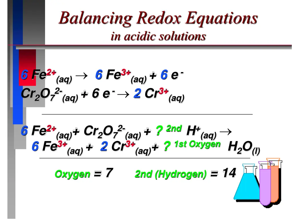 balancing redox equations in acidic solutions 3