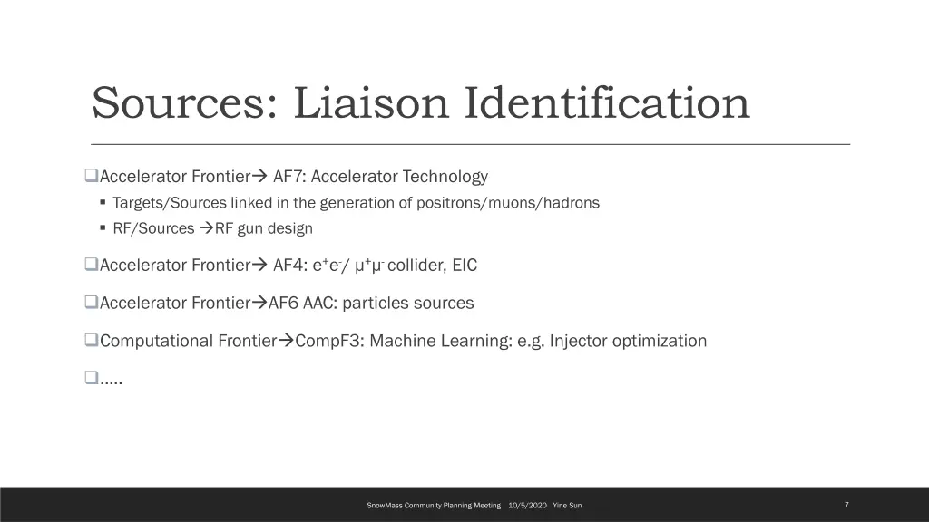 sources liaison identification