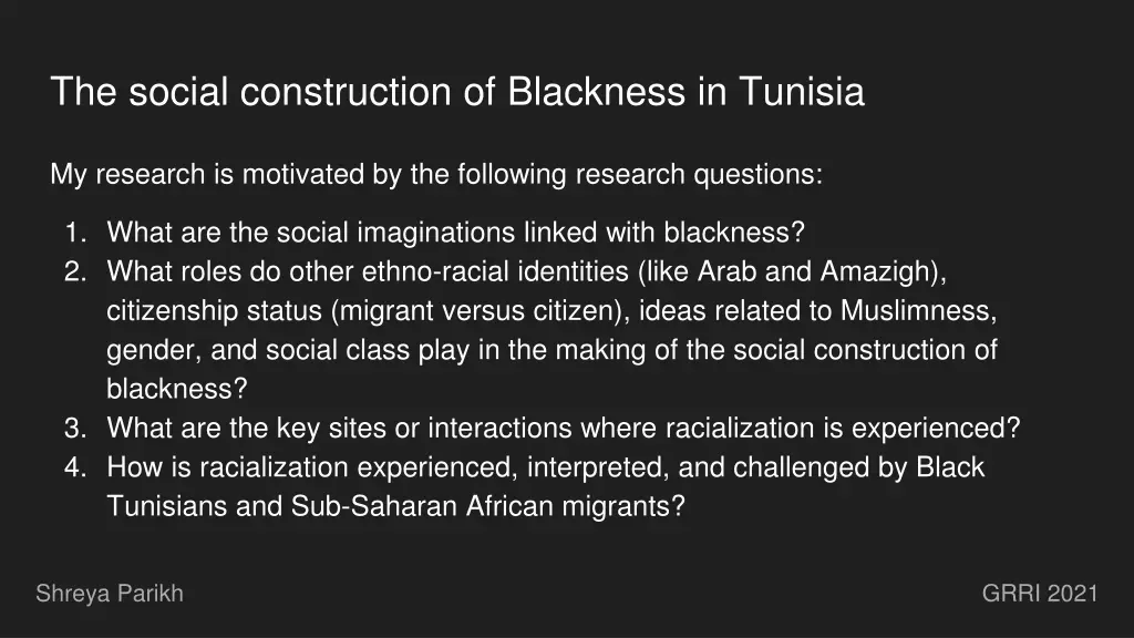 the social construction of blackness in tunisia 1