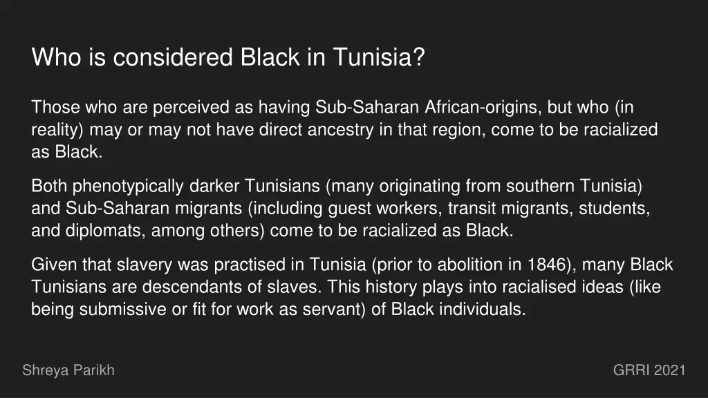 who is considered black in tunisia