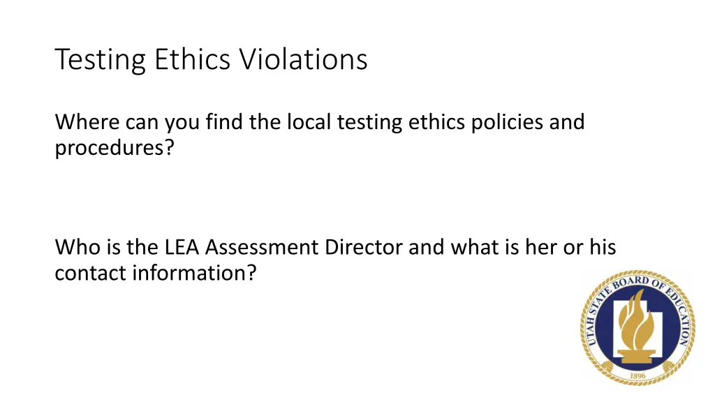 testing ethics violations