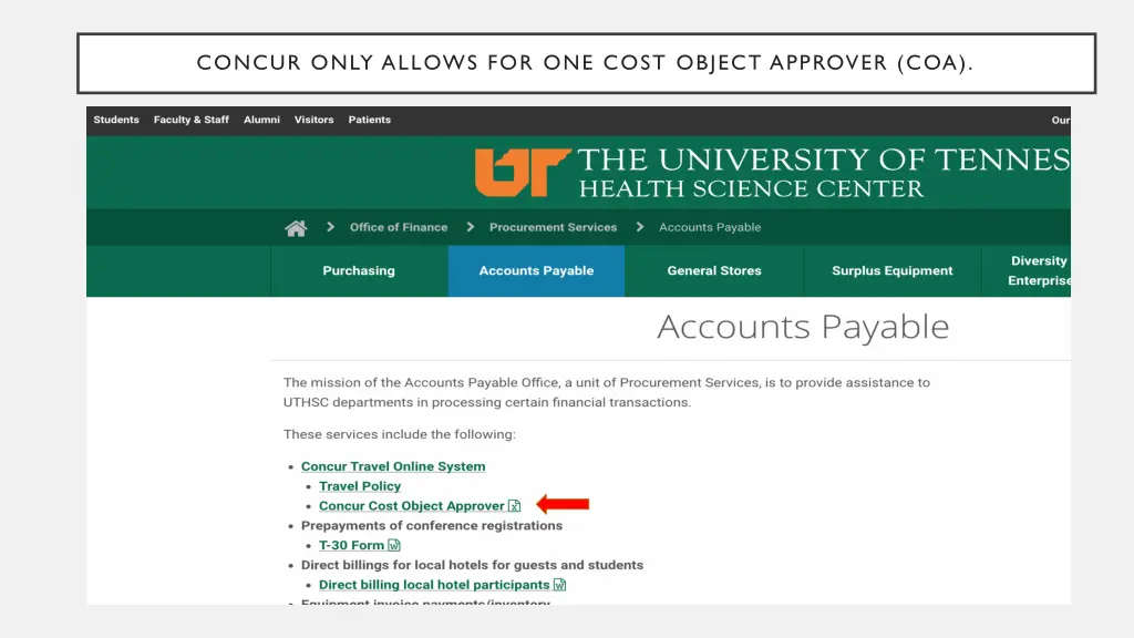 concur only allows for one cost object approver