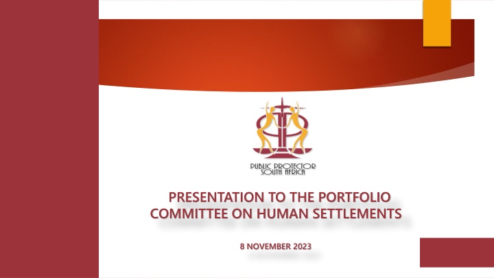 presentation to the portfolio committee on human