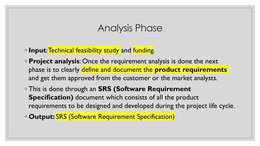 analysis phase