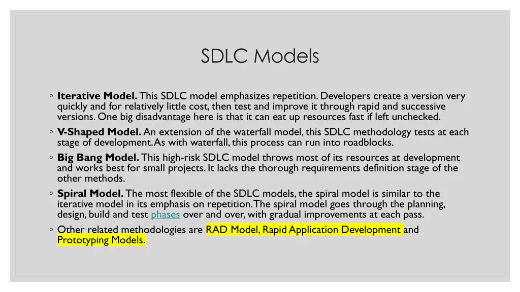 sdlc models