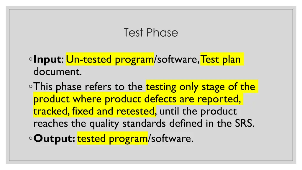 test phase