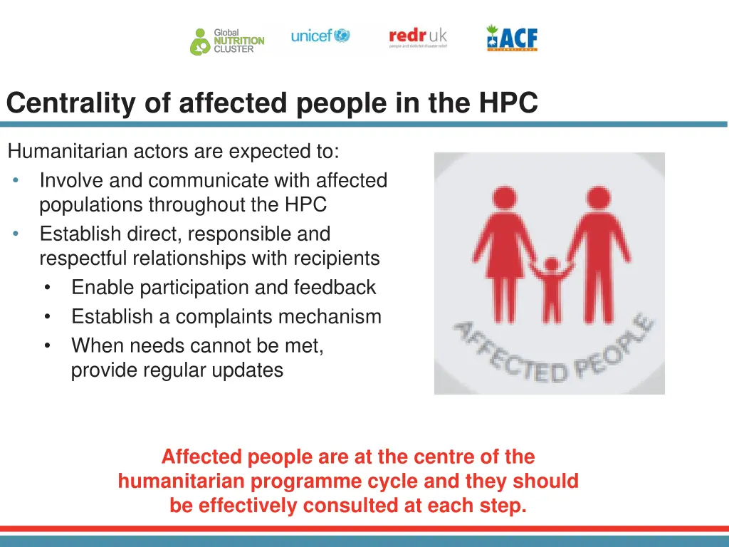 centrality of affected people in the hpc