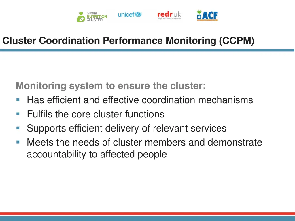 cluster coordination performance monitoring ccpm