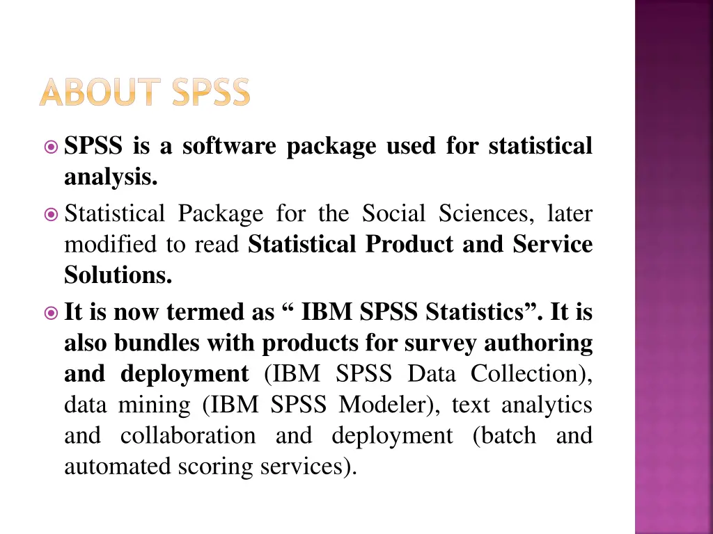 about spss