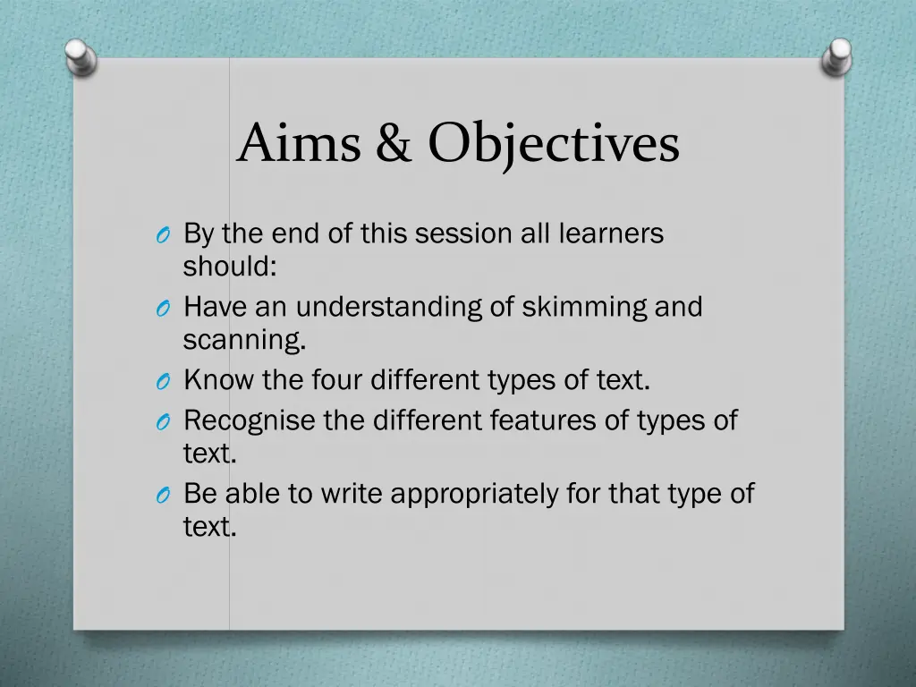 aims objectives