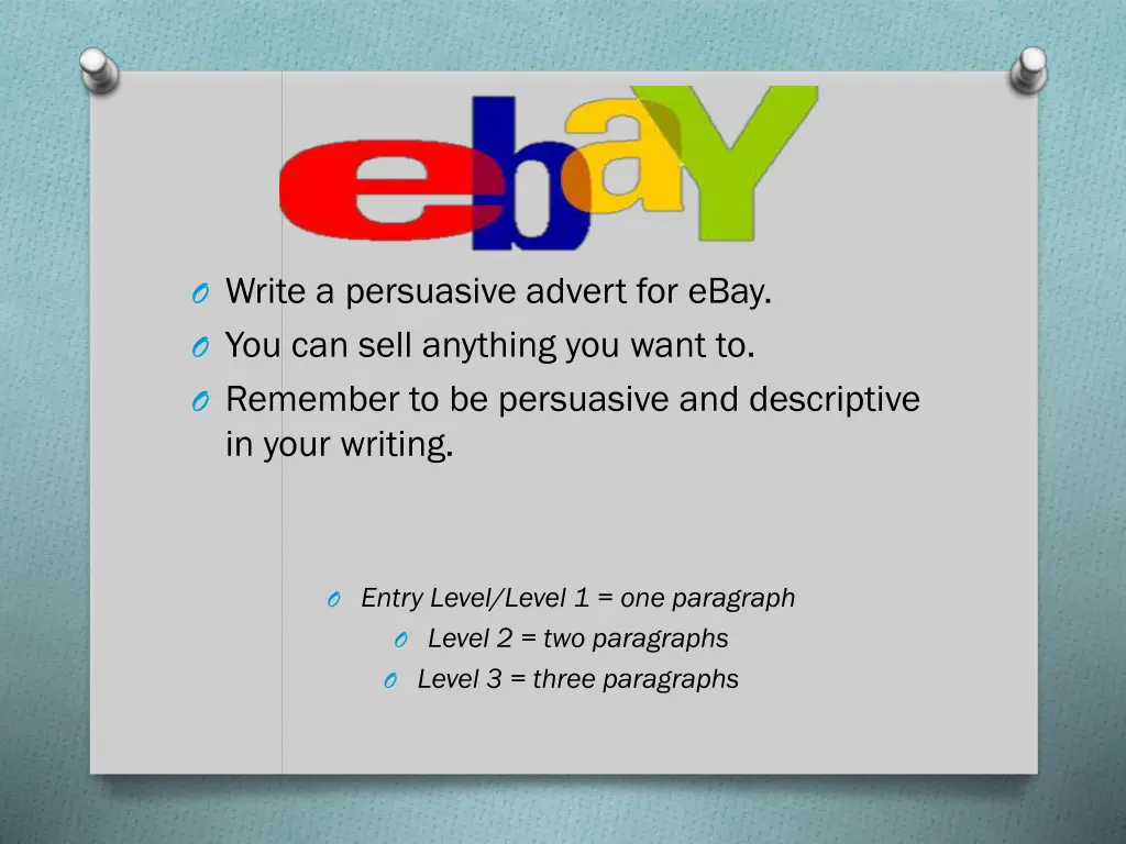 o write a persuasive advert for ebay