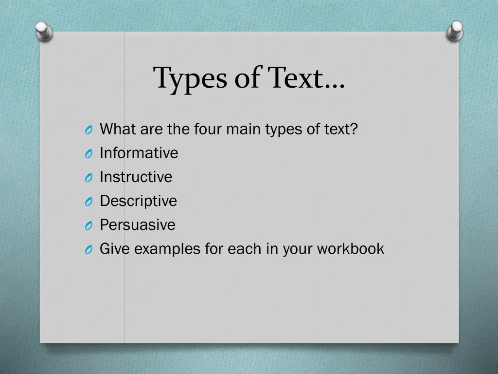 types of text