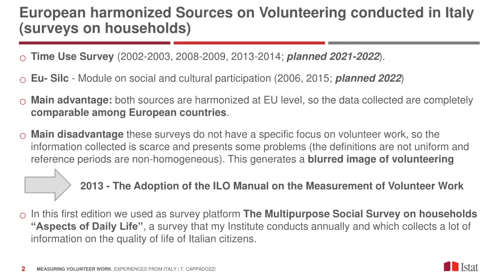 european harmonized sources on volunteering