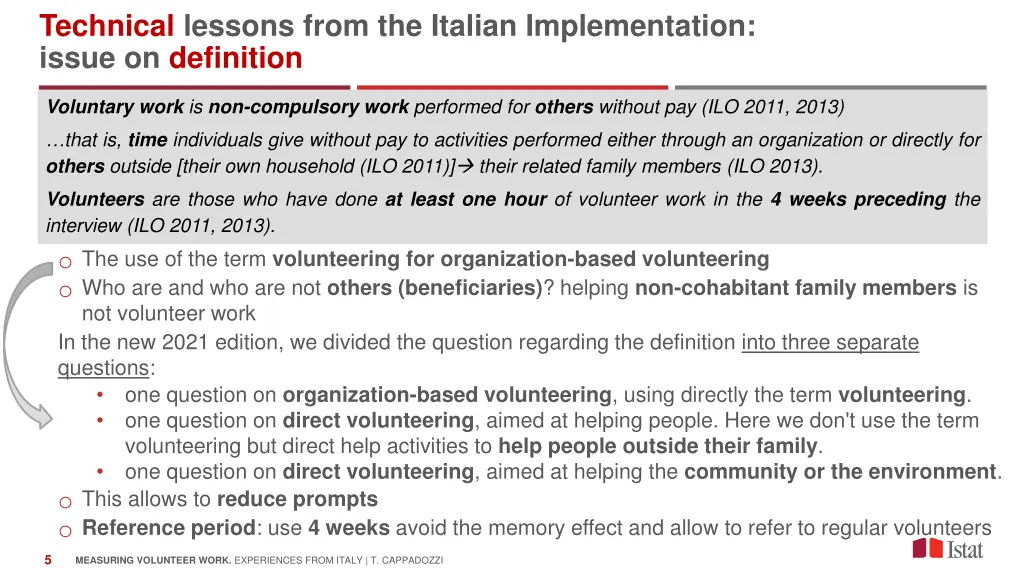 technical lessons from the italian implementation