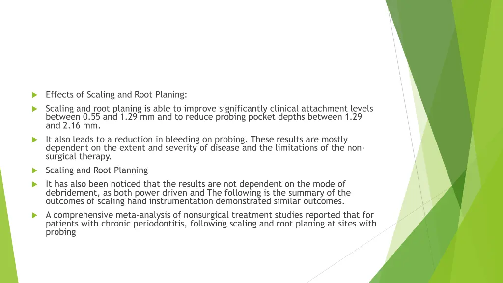 effects of scaling and root planing scaling