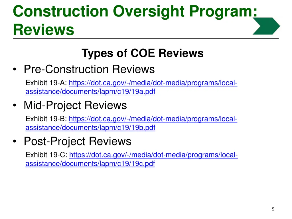 construction oversight program reviews 1