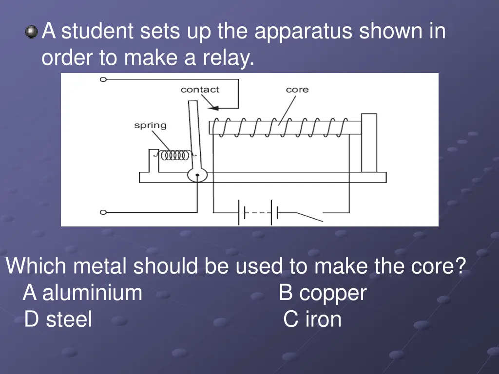 a student sets up the apparatus shown in order