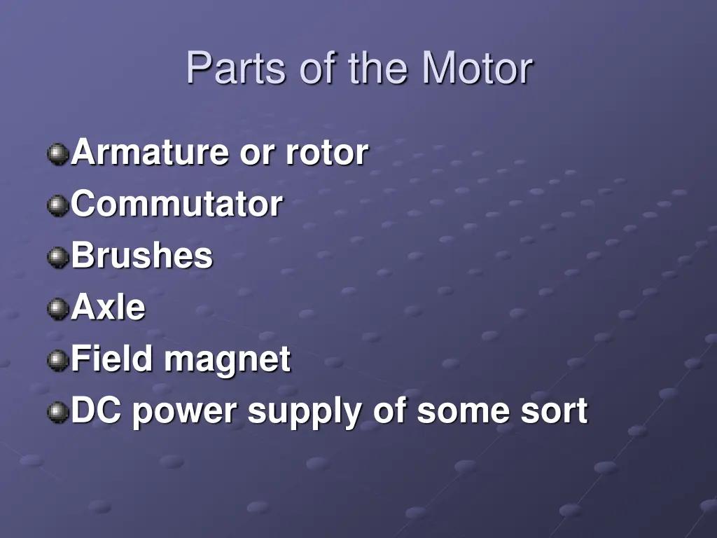 parts of the motor