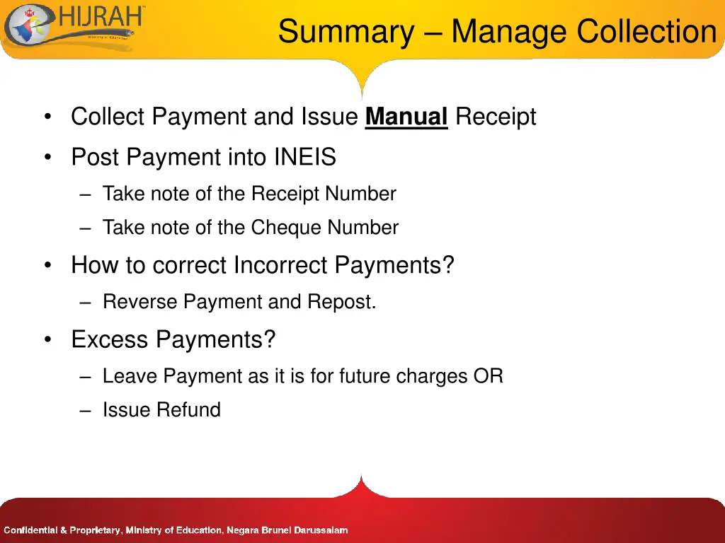 summary manage collection