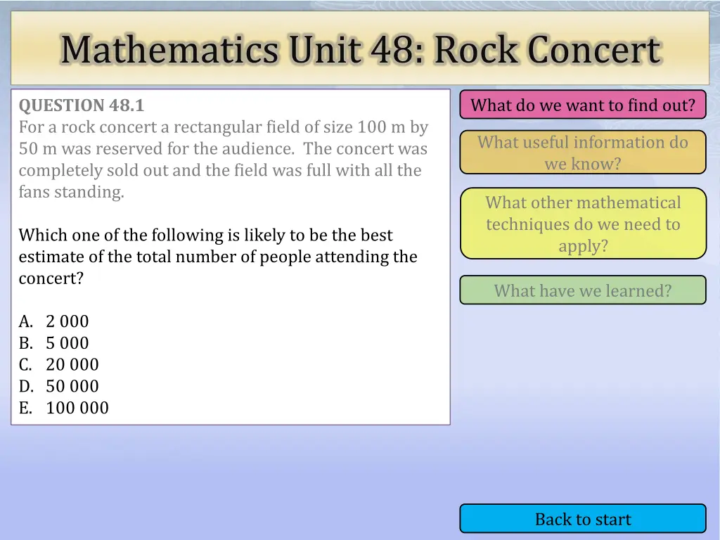 mathematics unit 48 rock concert 1