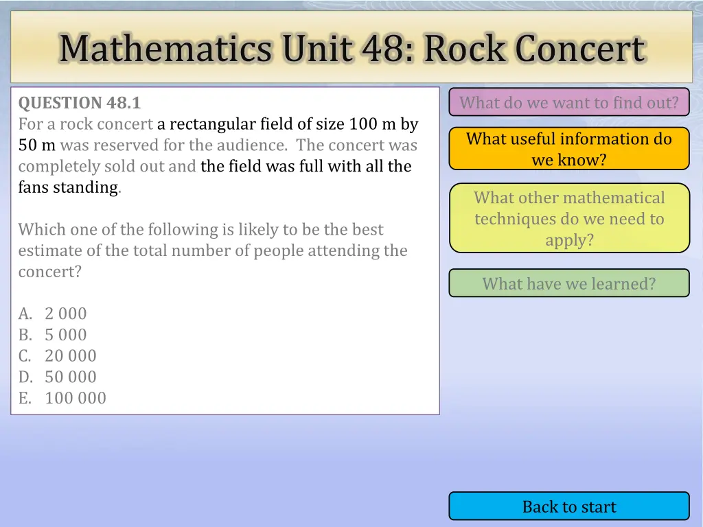 mathematics unit 48 rock concert 2