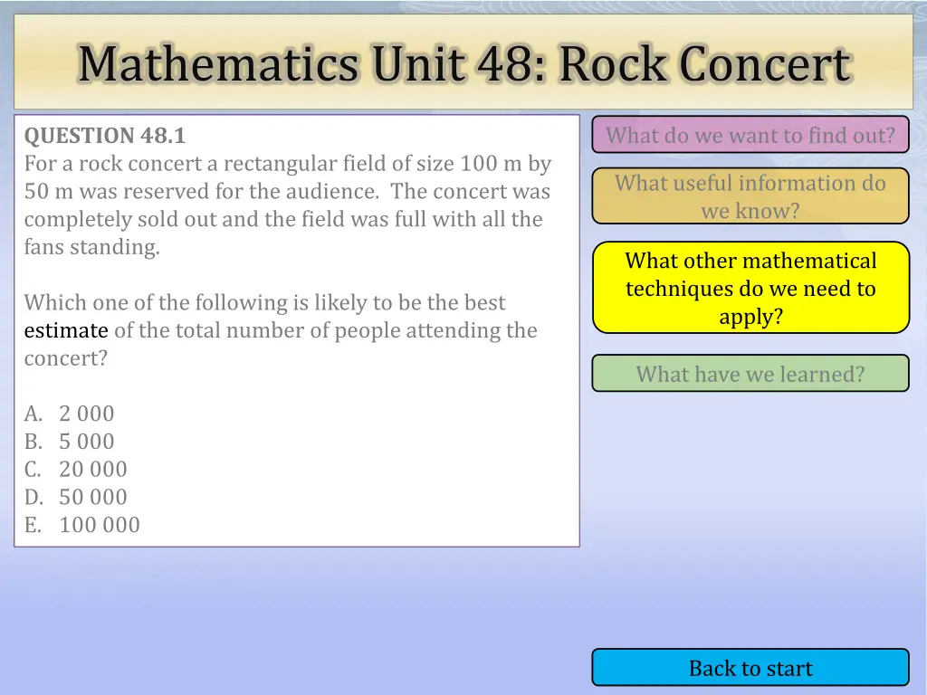 mathematics unit 48 rock concert 3