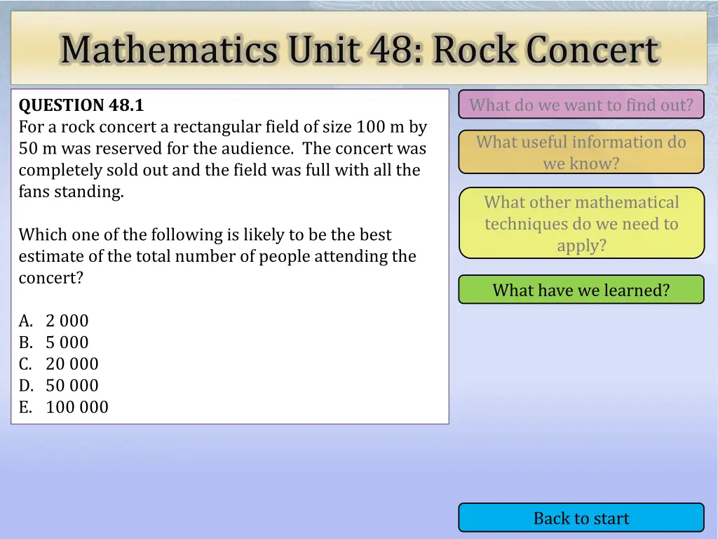 mathematics unit 48 rock concert 4