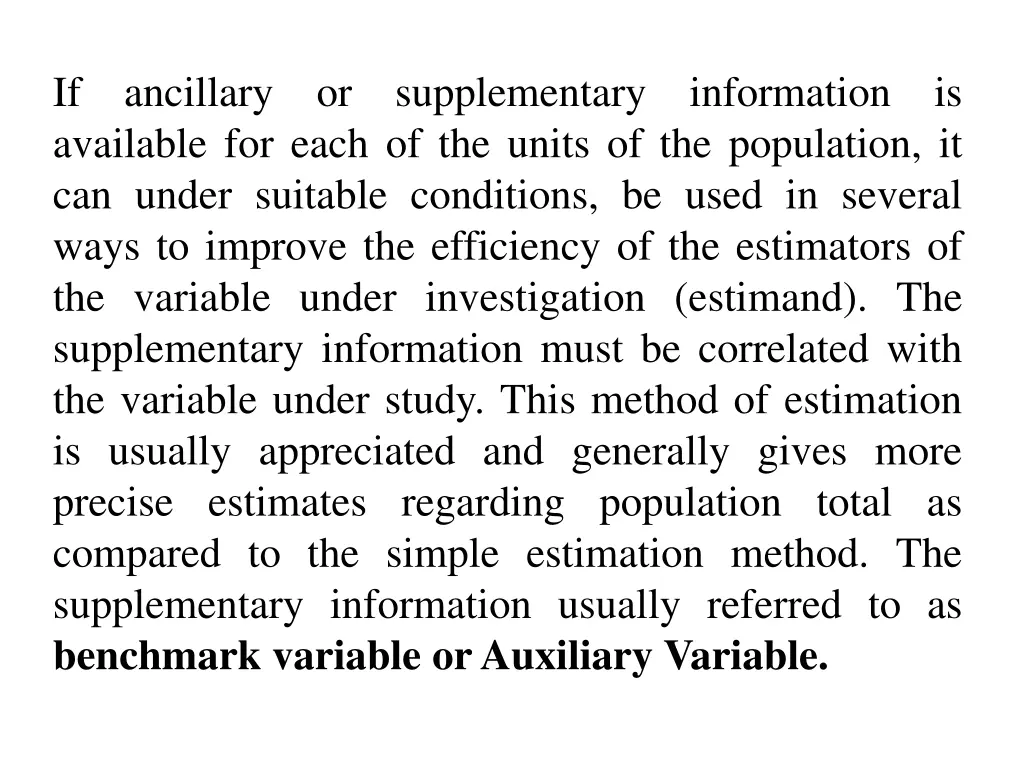 if ancillary or supplementary information