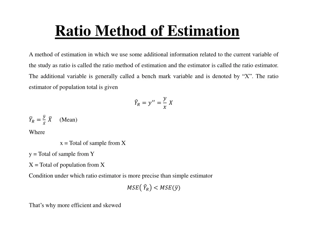 ratio method of estimation 1