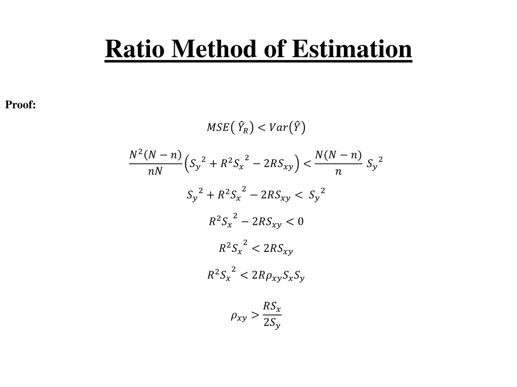 ratio method of estimation 6