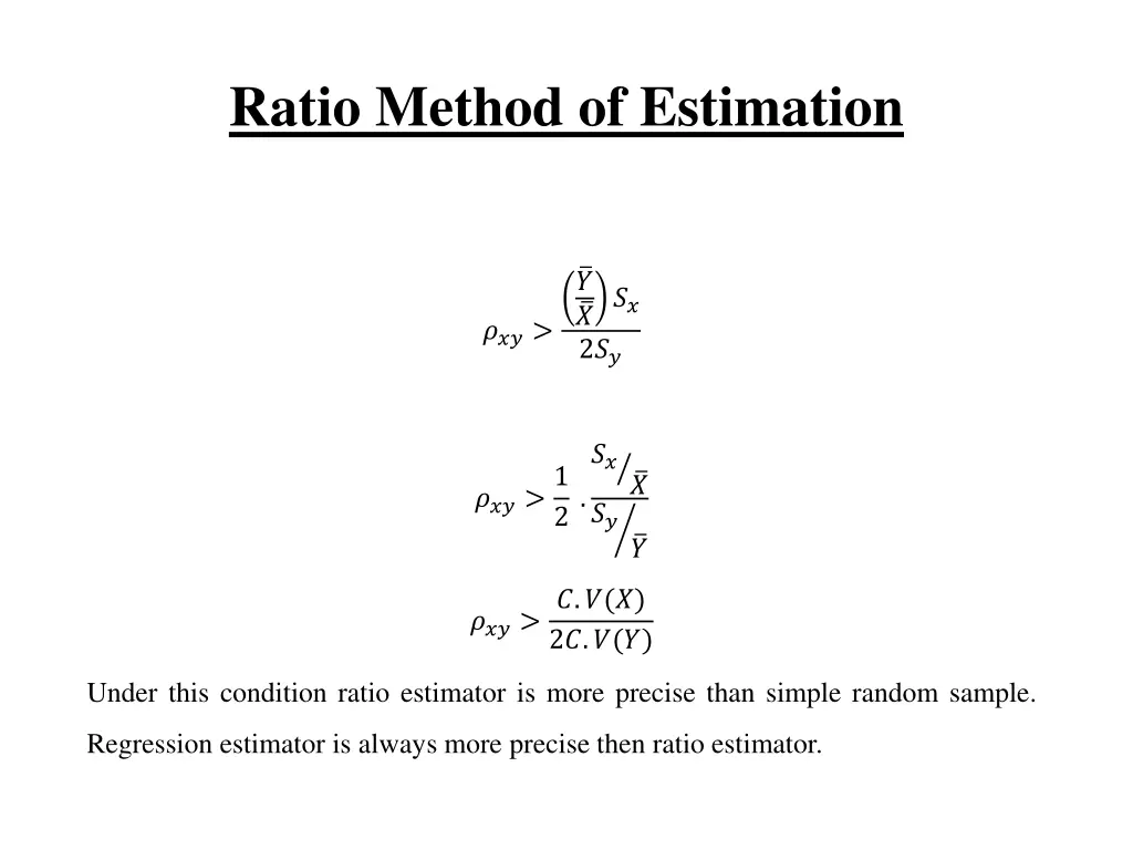 ratio method of estimation 7