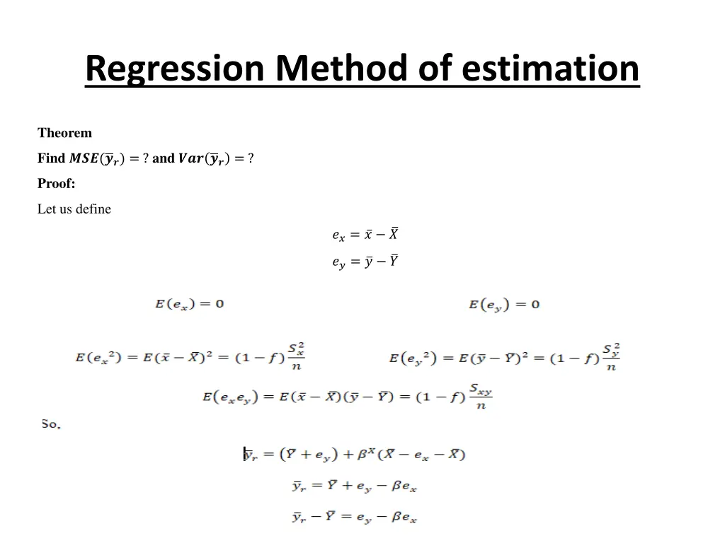 regression method of estimation 2