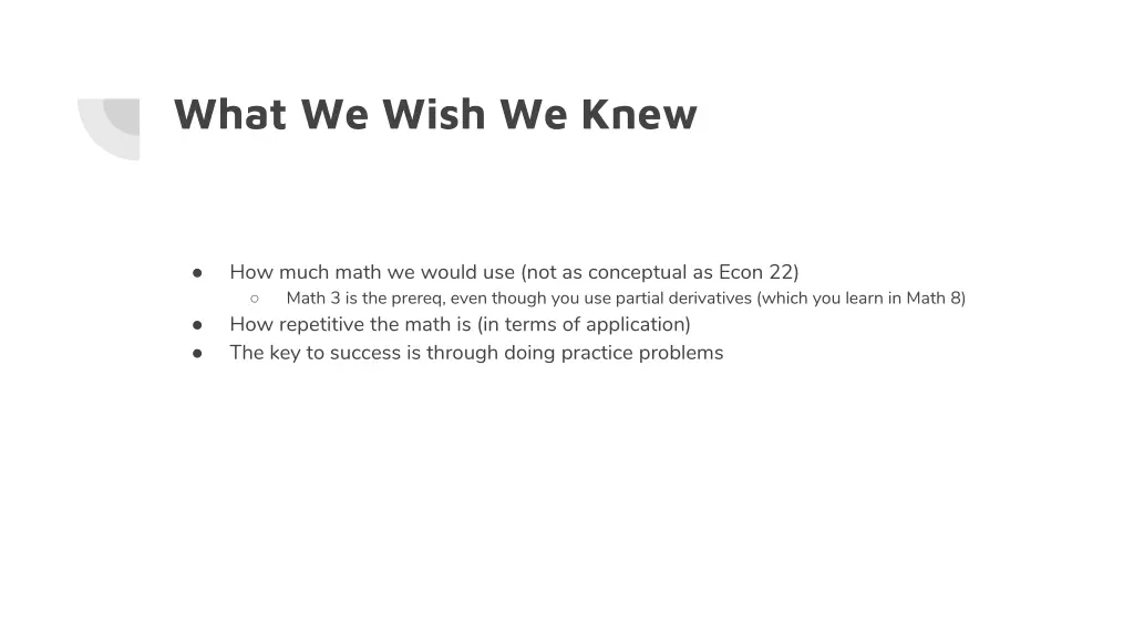 what we wish we knew 2