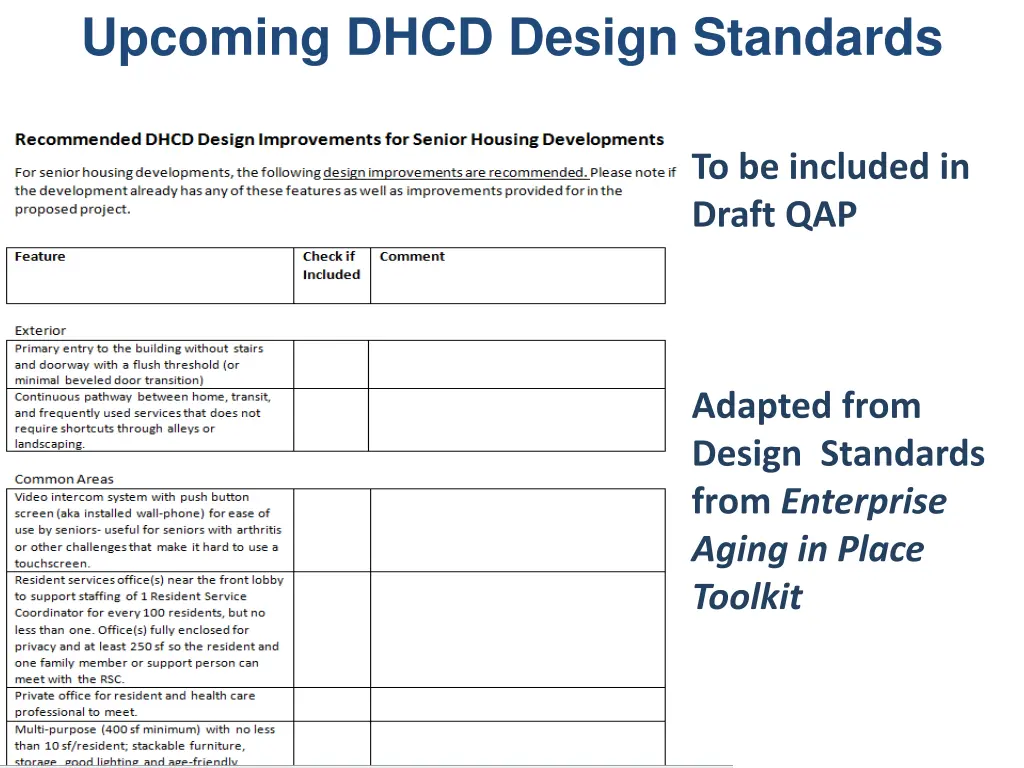 upcoming dhcd design standards