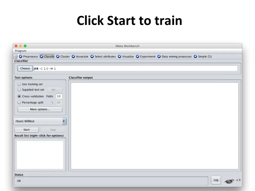 click start to train