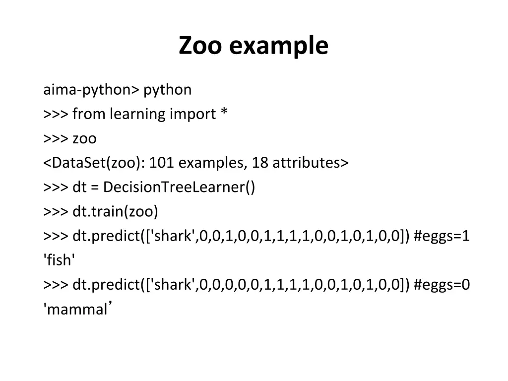 zoo example