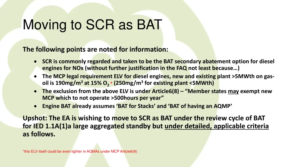 moving to scr as bat 1