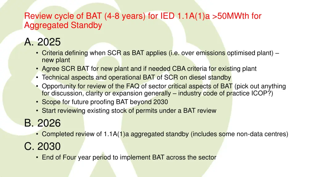 review cycle of bat 4 8 years