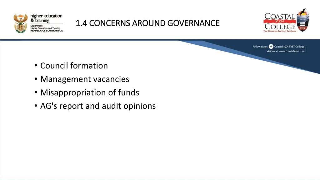 1 4 concerns around governance 1 4 concerns