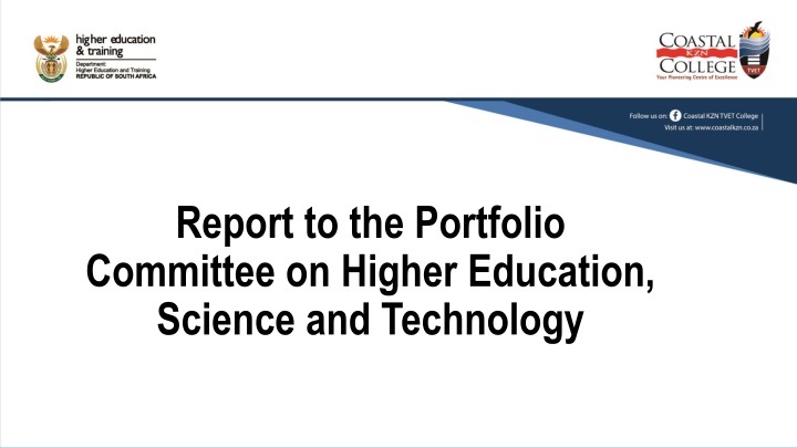 report to the portfolio committee on higher