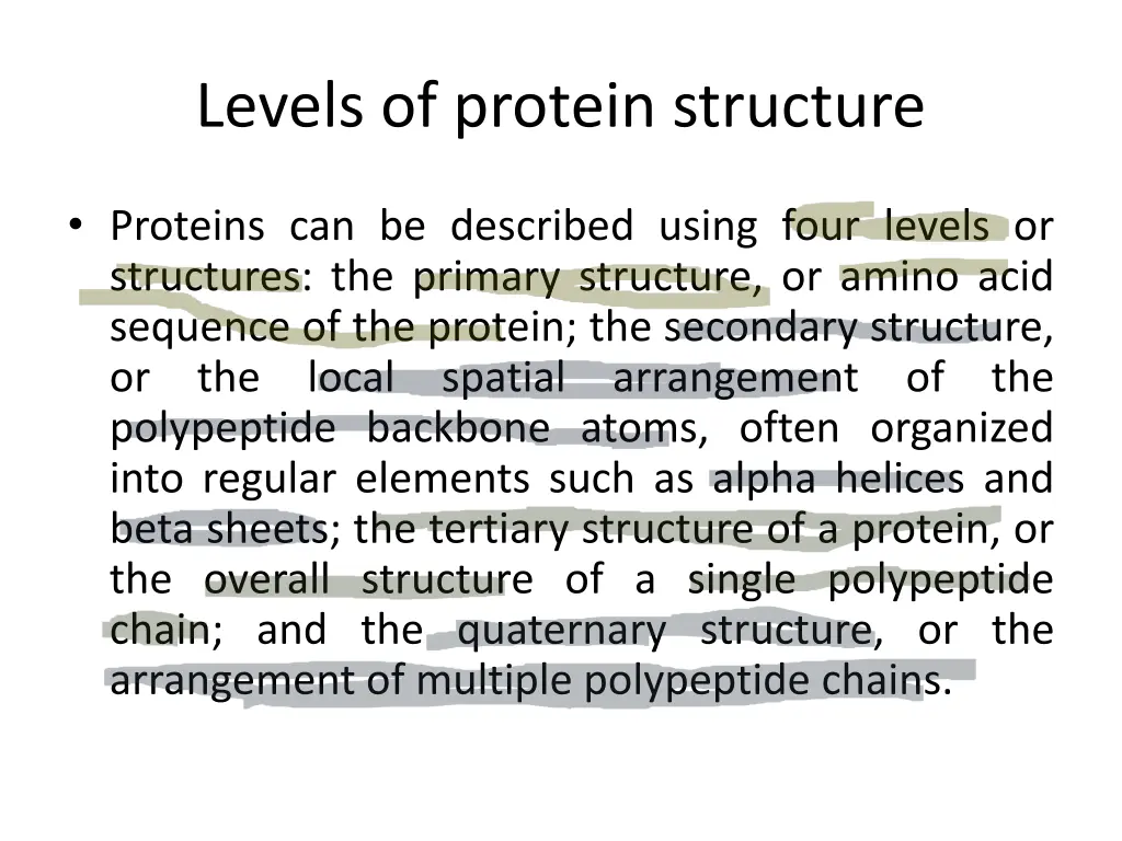 levels of protein structure